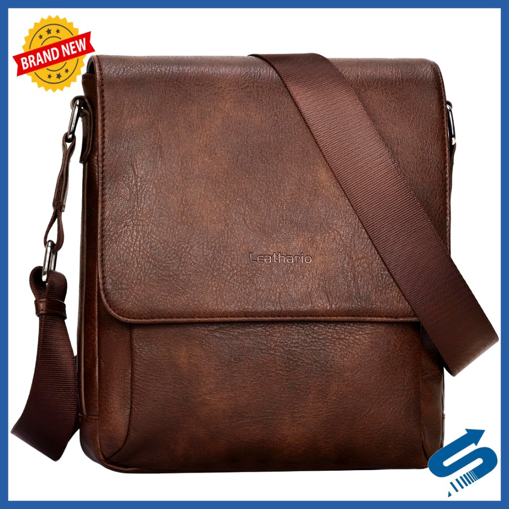 Vegan Leather Crossbody Bag, Small Messenger For Travel Work Daily